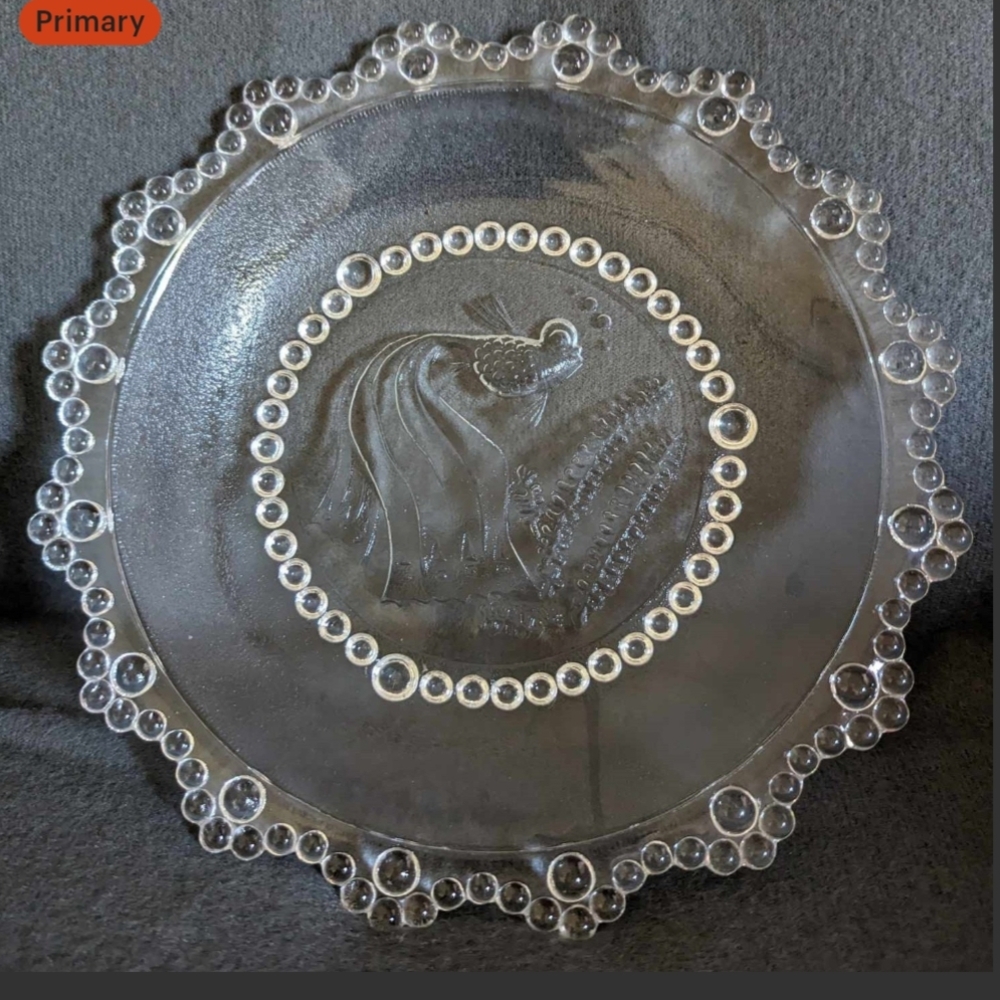 Elegant Vintage 1950's Masserini Barocco Clear Glass Plate